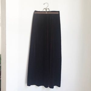 Vintage Deep Burgundy Velvet Maxi Skirt